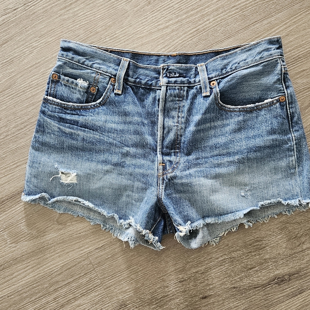 Levi's Blue Jean Shorts Vintage Distressed Style